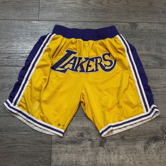Just Don Los Angeles Lakers 96-97 Yellow Basketball Shorts USA Men's Size Medium